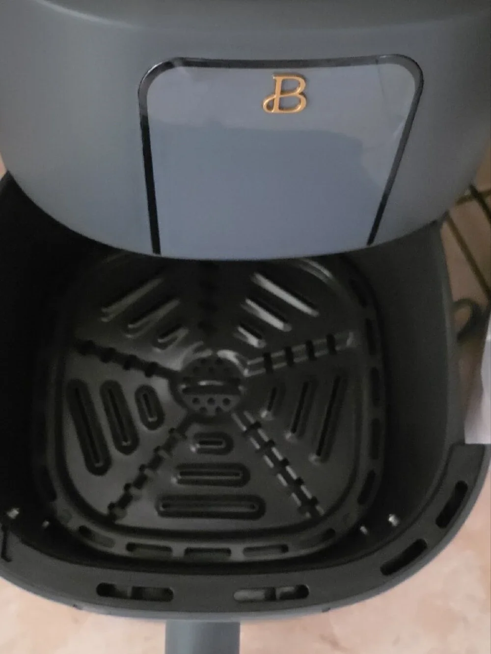 B Brand Gray and Gold Air Fryer - Compact Kitchen Storage